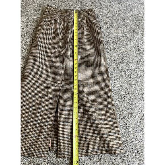 VTG Country Shop Wool Alpaca Skirt Classic Button Houndstooth Academia Size 6 - Picture 6 of 7